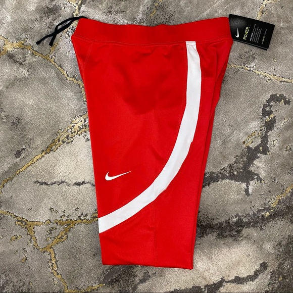 Nike Power Running Tights Pants Red Men's - Picture 3 of 3